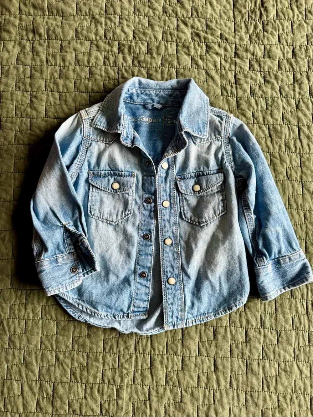 GAP Denim Shirt Jacket in Light Blue for Kids